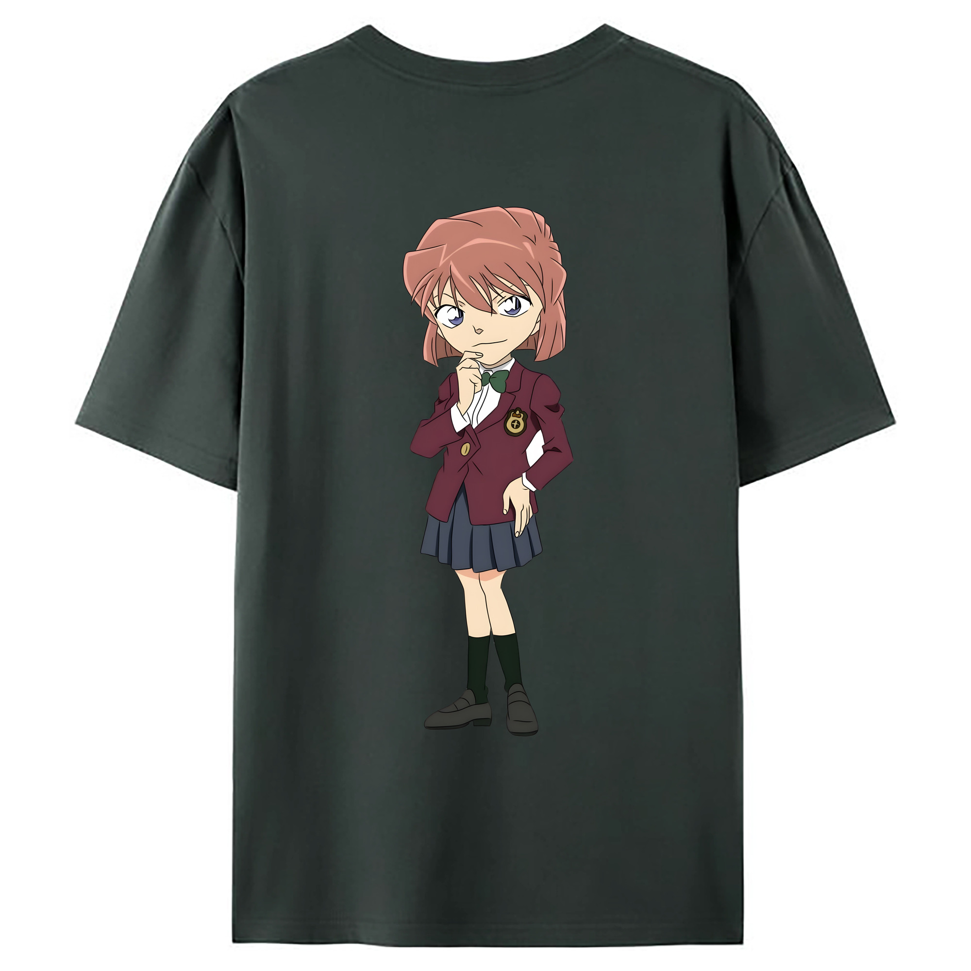 （画像用） 名探偵コナン 灰原 哀 はいばら あい Detective Conan Anita Hailey、Vi Graythorn Haibara Ai 綿100％ メンズ半袖Tシャツ（バックプリント） 通気性